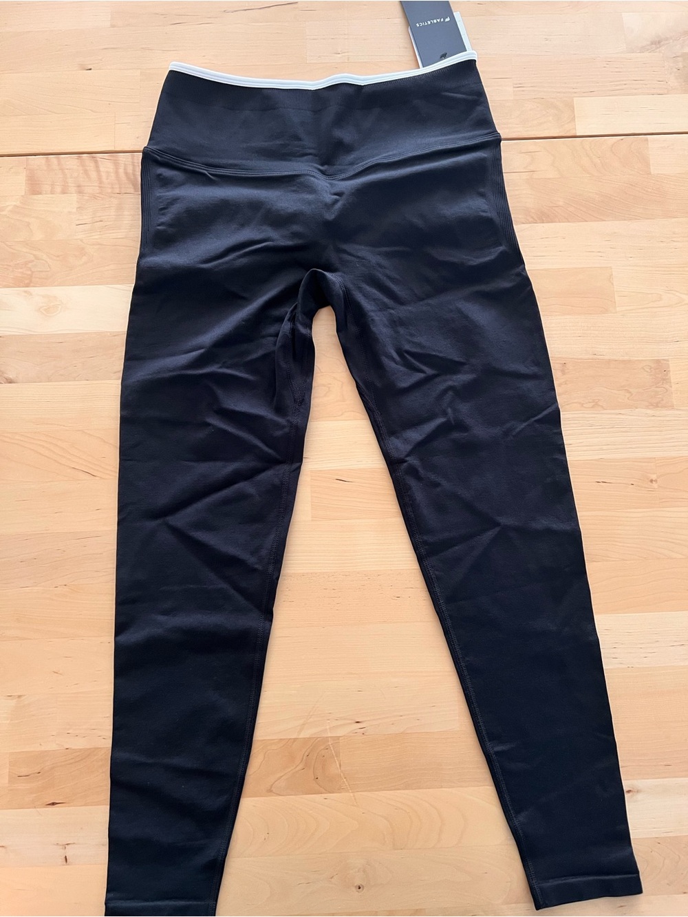 Fabletics Black Leggings with Light Gray Waistband